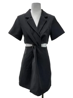 Grey Front Twist Blazer Dress