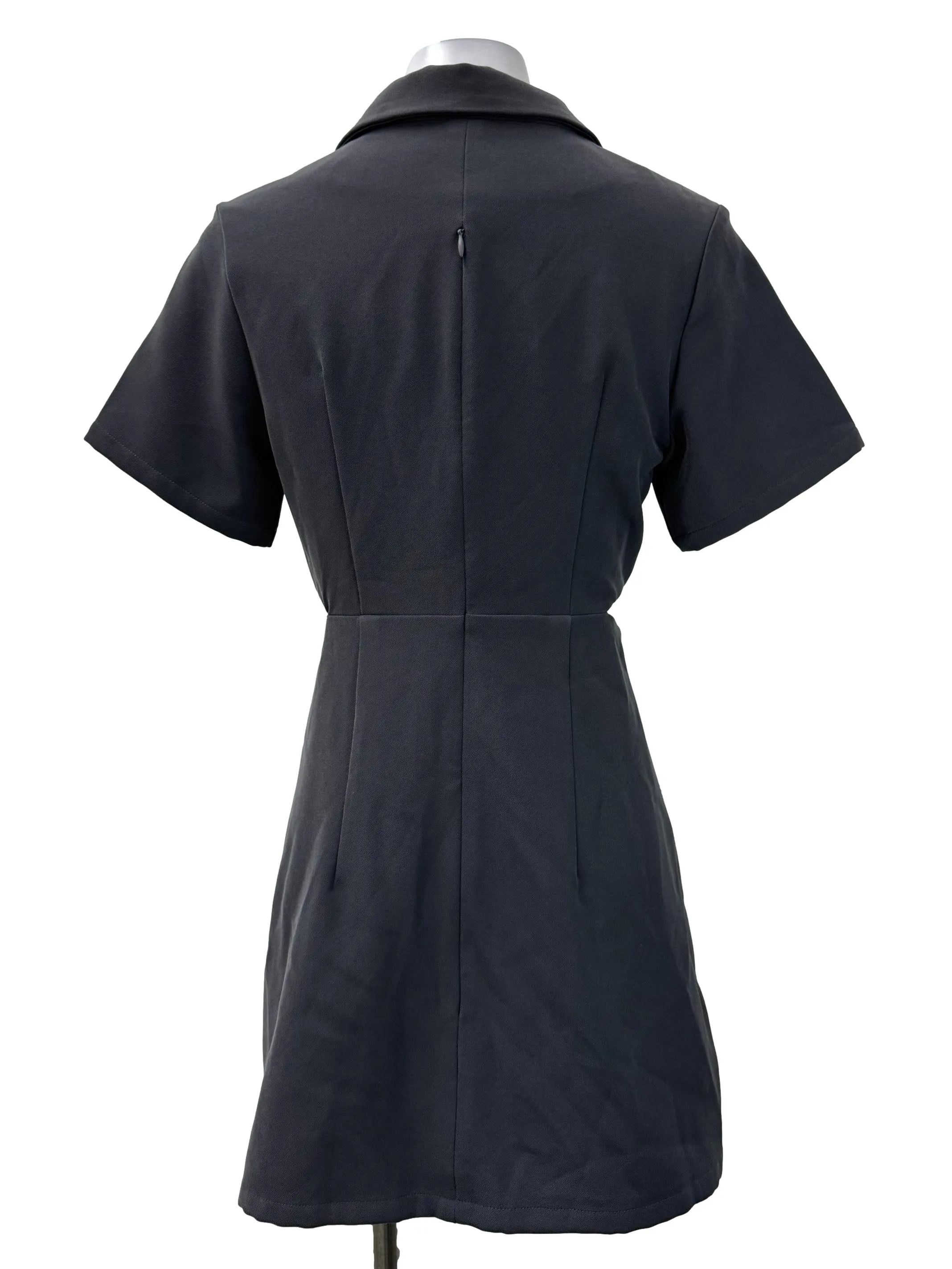 Grey Front Twist Blazer Dress