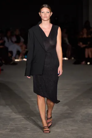 Half Blazer Black Shimmer Dress