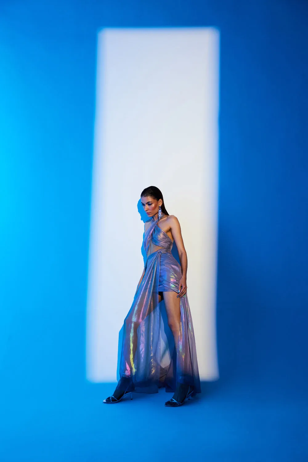 Halter Neck Draped Dress