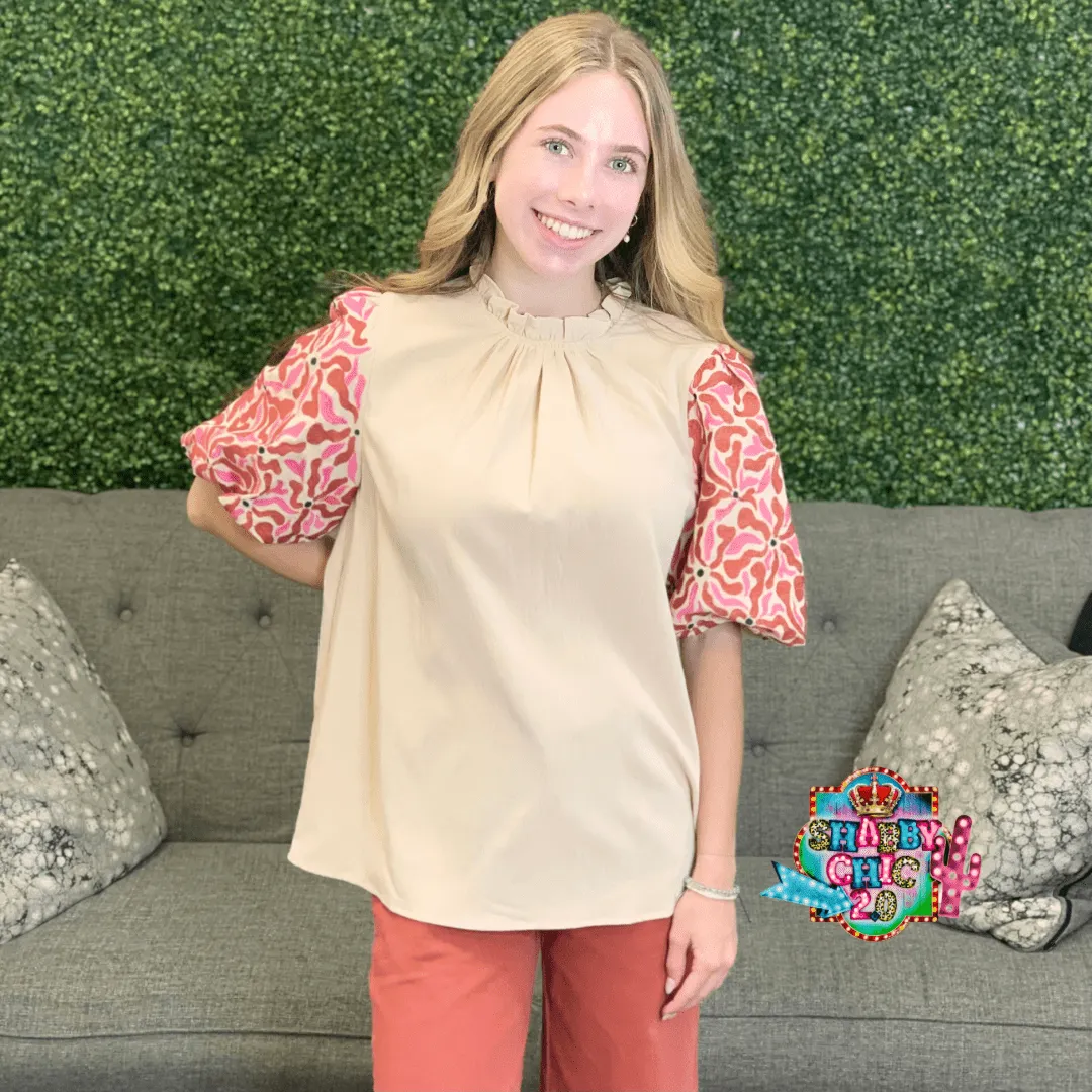 Happy for Fall Embellished Sleeve Top