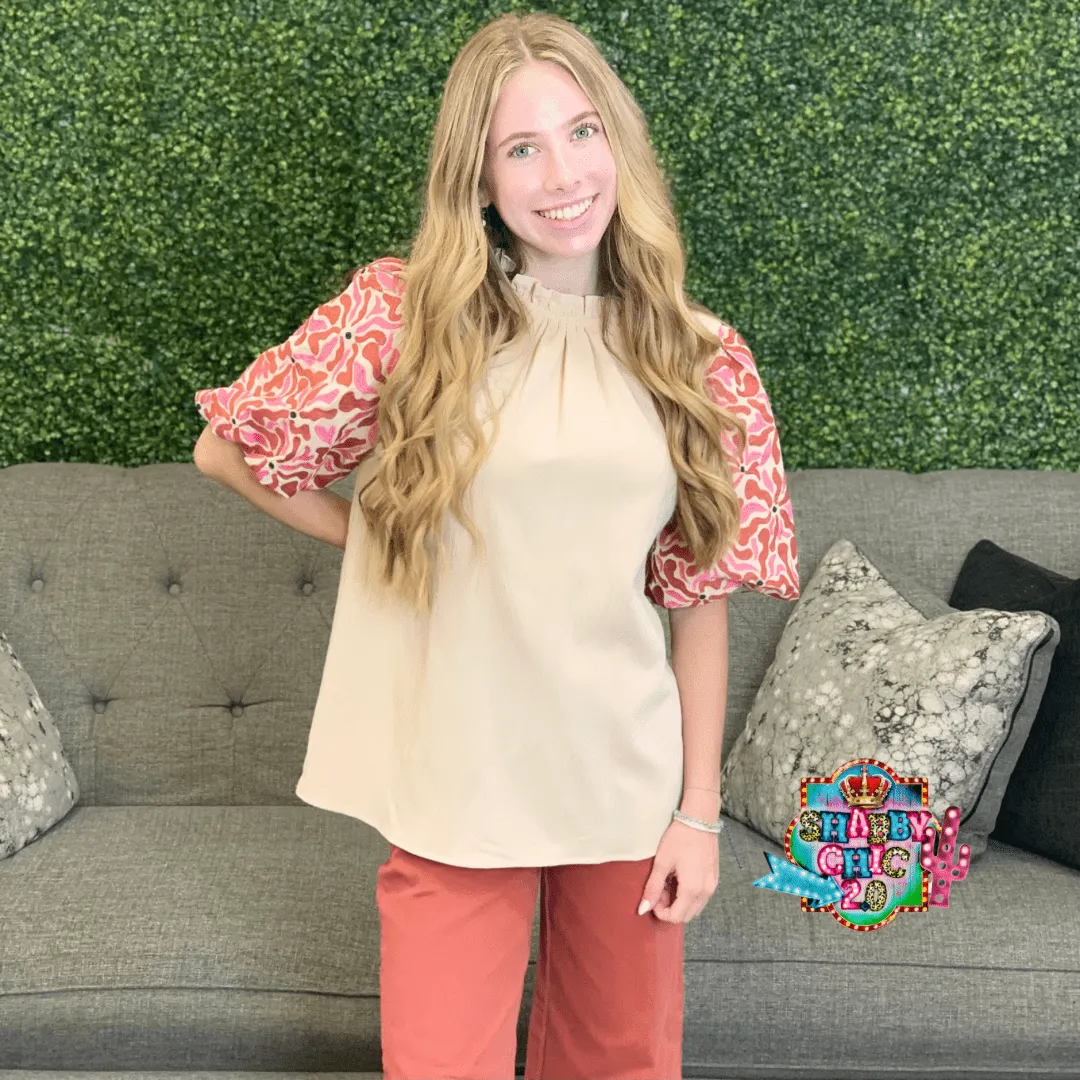 Happy for Fall Embellished Sleeve Top