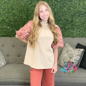 Happy for Fall Embellished Sleeve Top