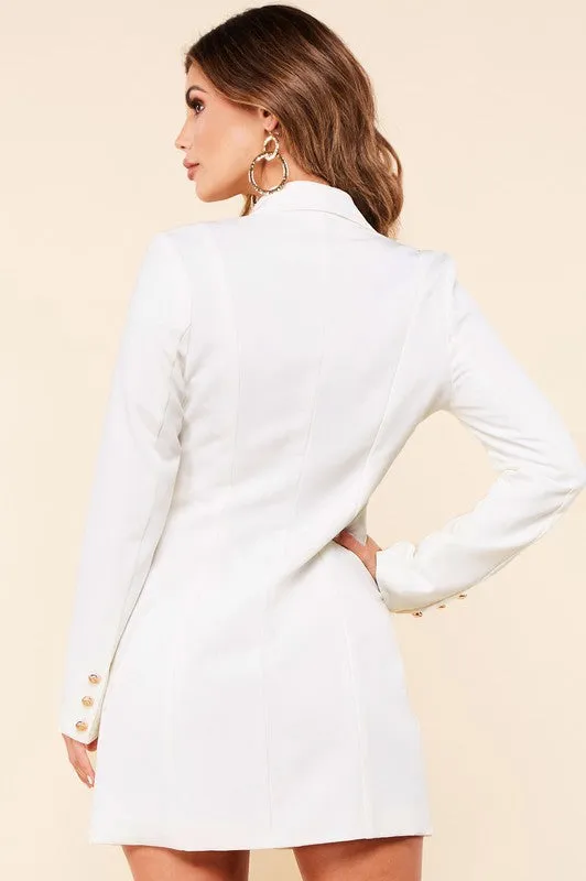 Harper Gold Pin Blazer Dress