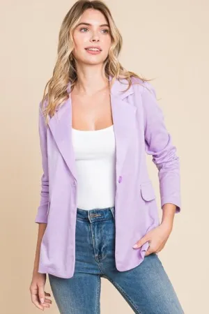 Hazel Blues® |  Culture Code Button Up Long Sleeve Slit Blazer