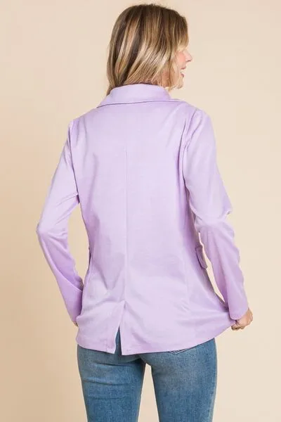 Hazel Blues® |  Culture Code Button Up Long Sleeve Slit Blazer