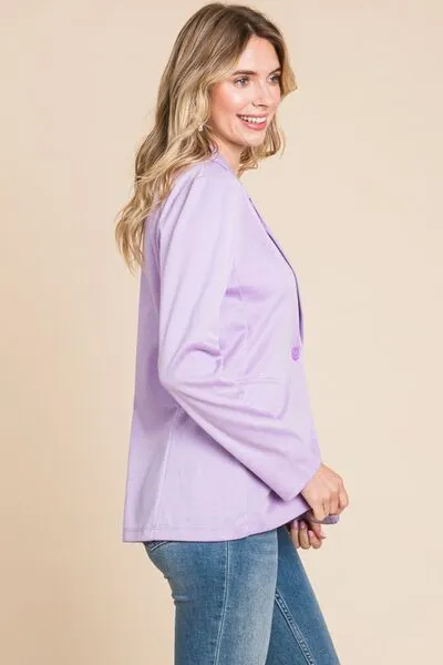Hazel Blues® |  Culture Code Button Up Long Sleeve Slit Blazer