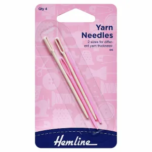 Hemline Hand Sewing Needles: Wool & Yarn: Plastic: 4 Pieces