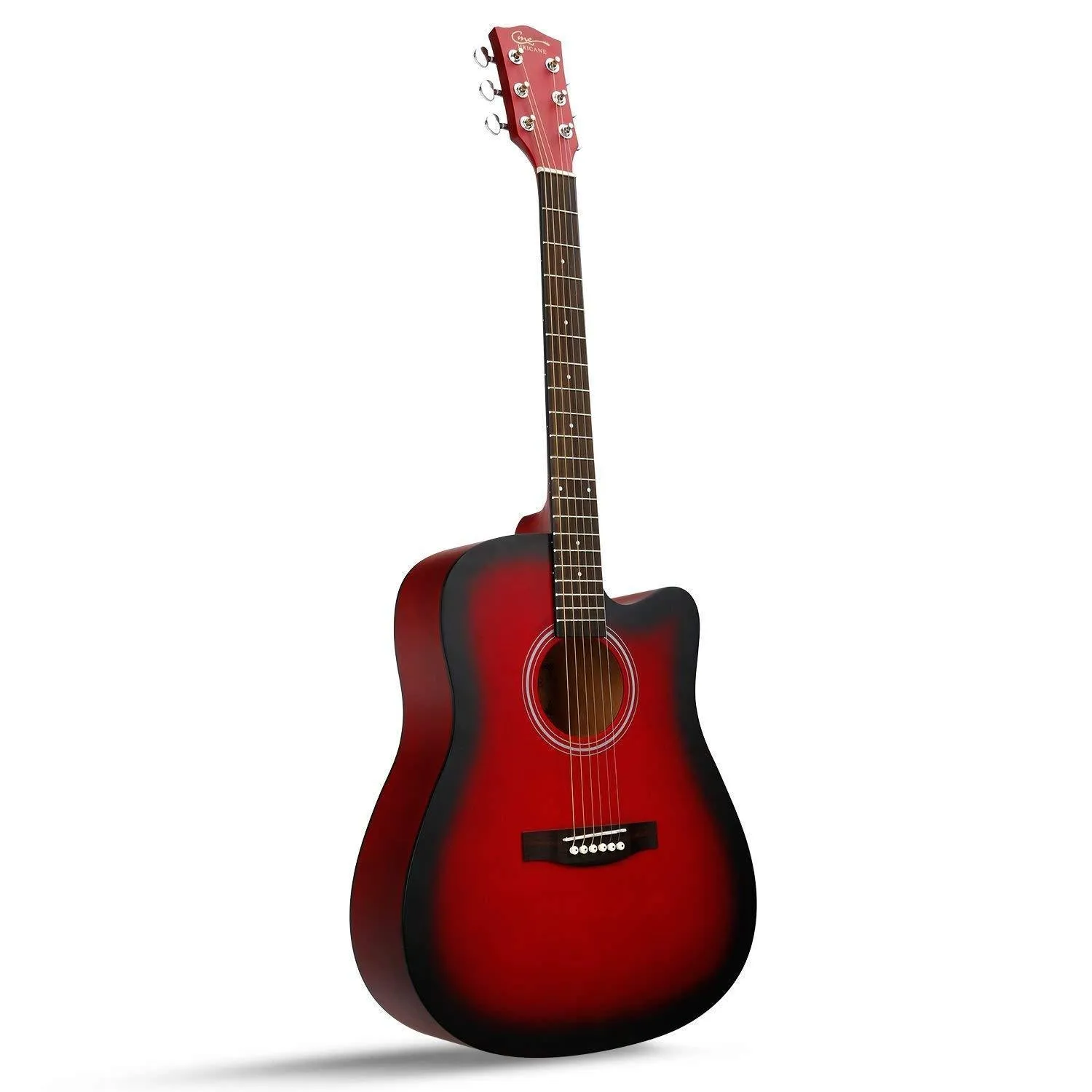 HRICANE GU-4 41 Inch Mahogany Spruce Top Red Cutaway Acoustic Guitar