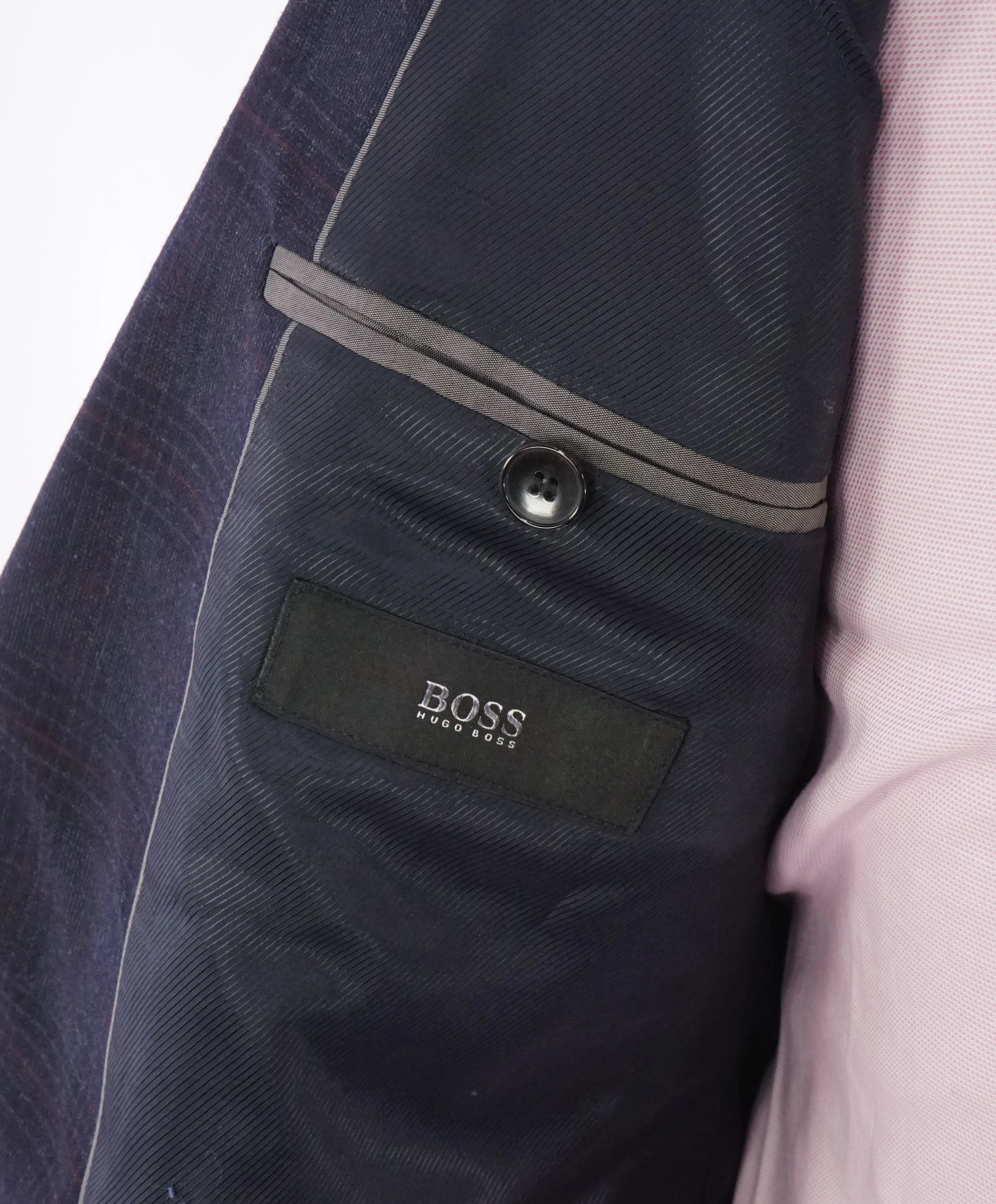 HUGO BOSS - Blue & Red Plaid Check "The Grand/Central US" Blazer - 42R