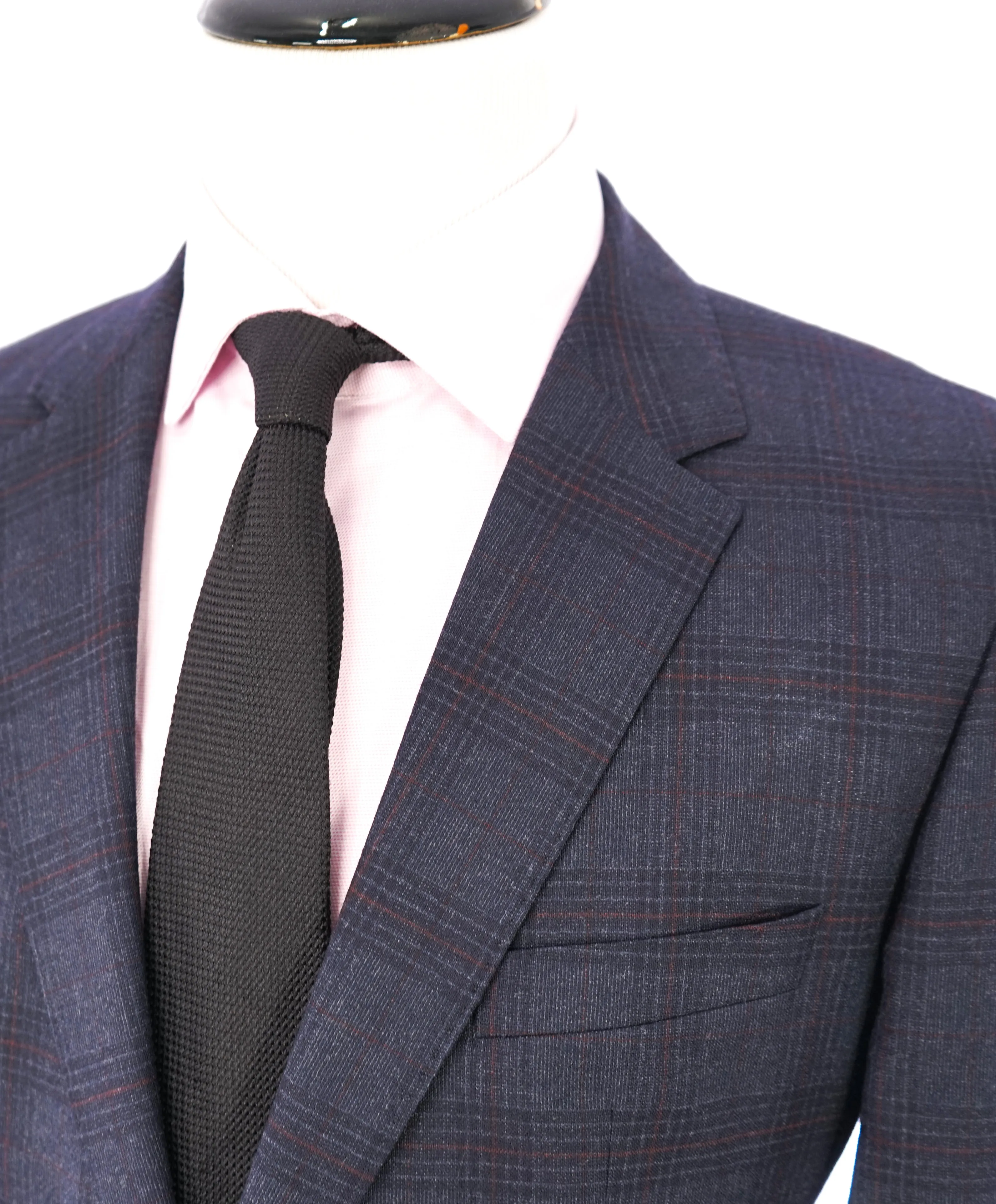 HUGO BOSS - Blue & Red Plaid Check "The Grand/Central US" Blazer - 42R