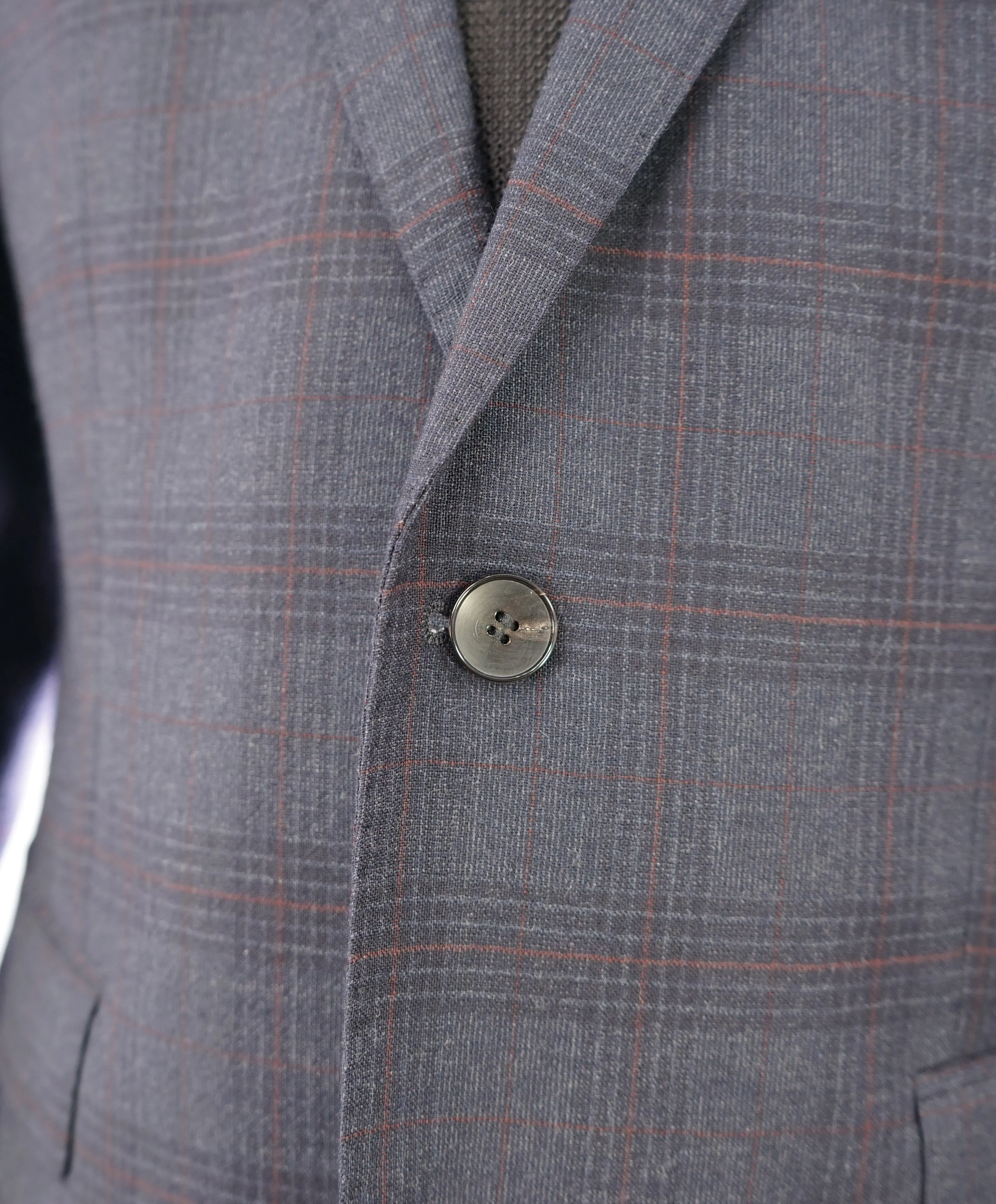 HUGO BOSS - Blue & Red Plaid Check "The Grand/Central US" Blazer - 42R