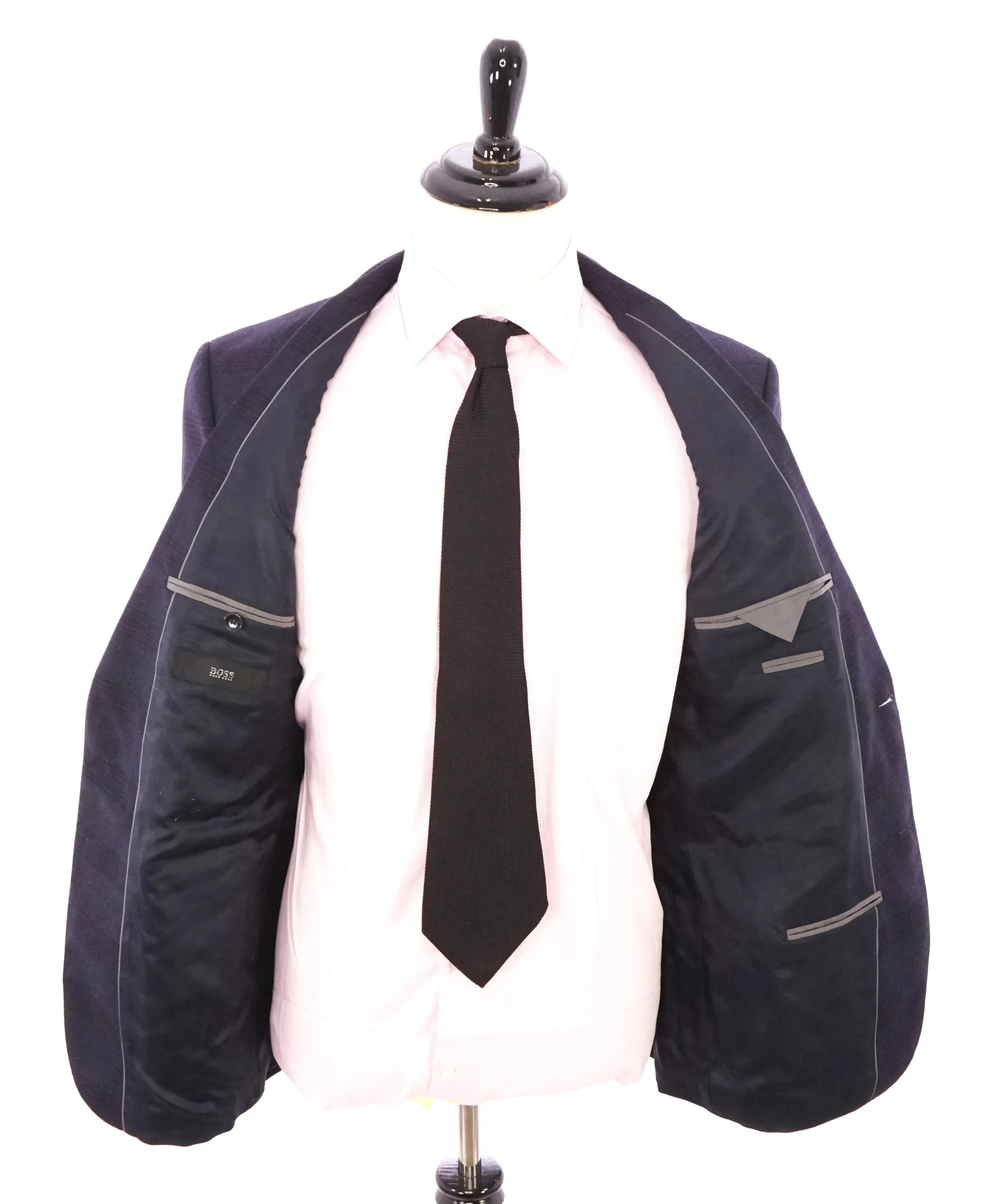 HUGO BOSS - Blue & Red Plaid Check "The Grand/Central US" Blazer - 42R