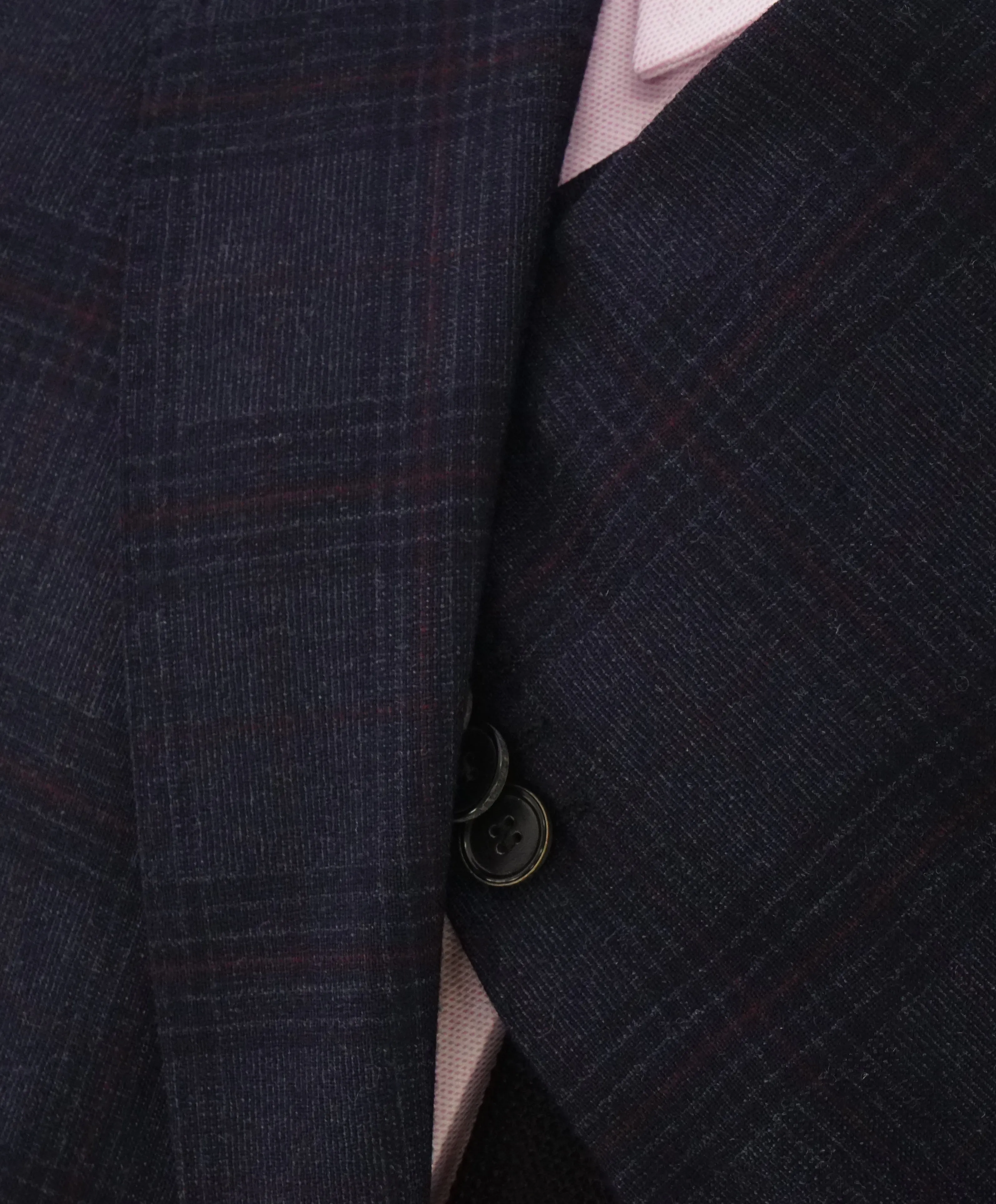 HUGO BOSS - Blue & Red Plaid Check "The Grand/Central US" Blazer - 42R