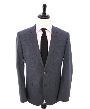 HUGO BOSS - "Guabello" Italian Fabric Blue MicroCheck Blazer Pearl Buttons - 44R