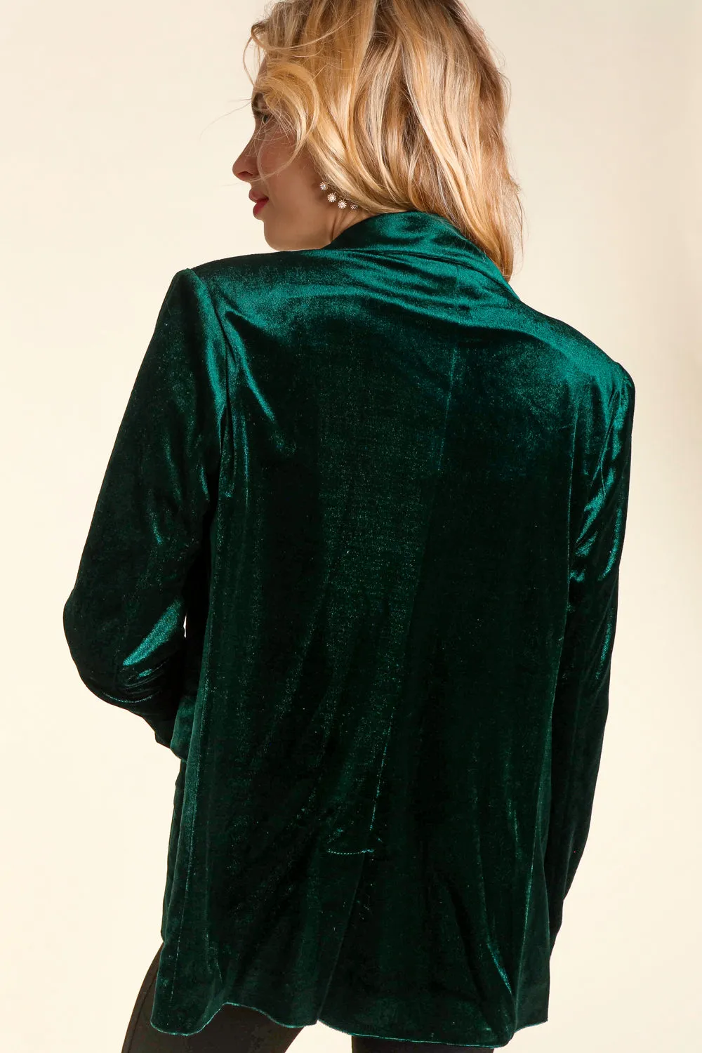 Hunter Green Velvet Blazer