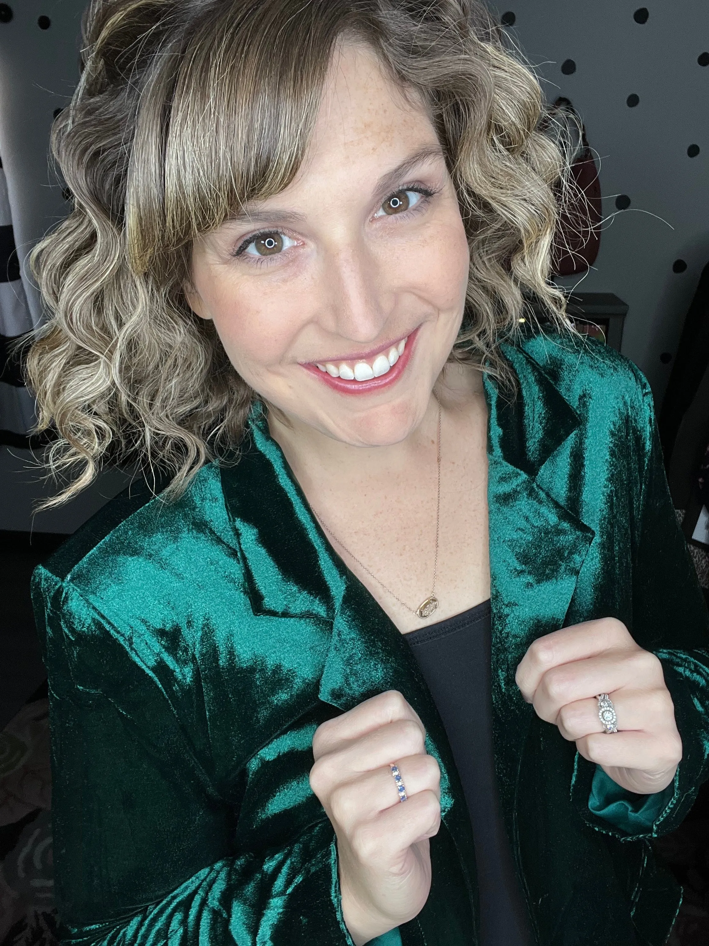 Hunter Green Velvet Blazer
