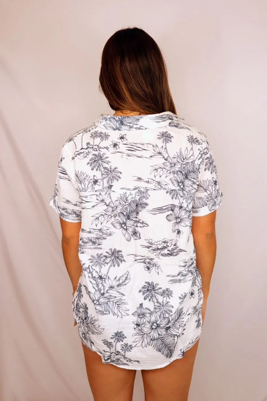 Island Time Set Button Down Blue