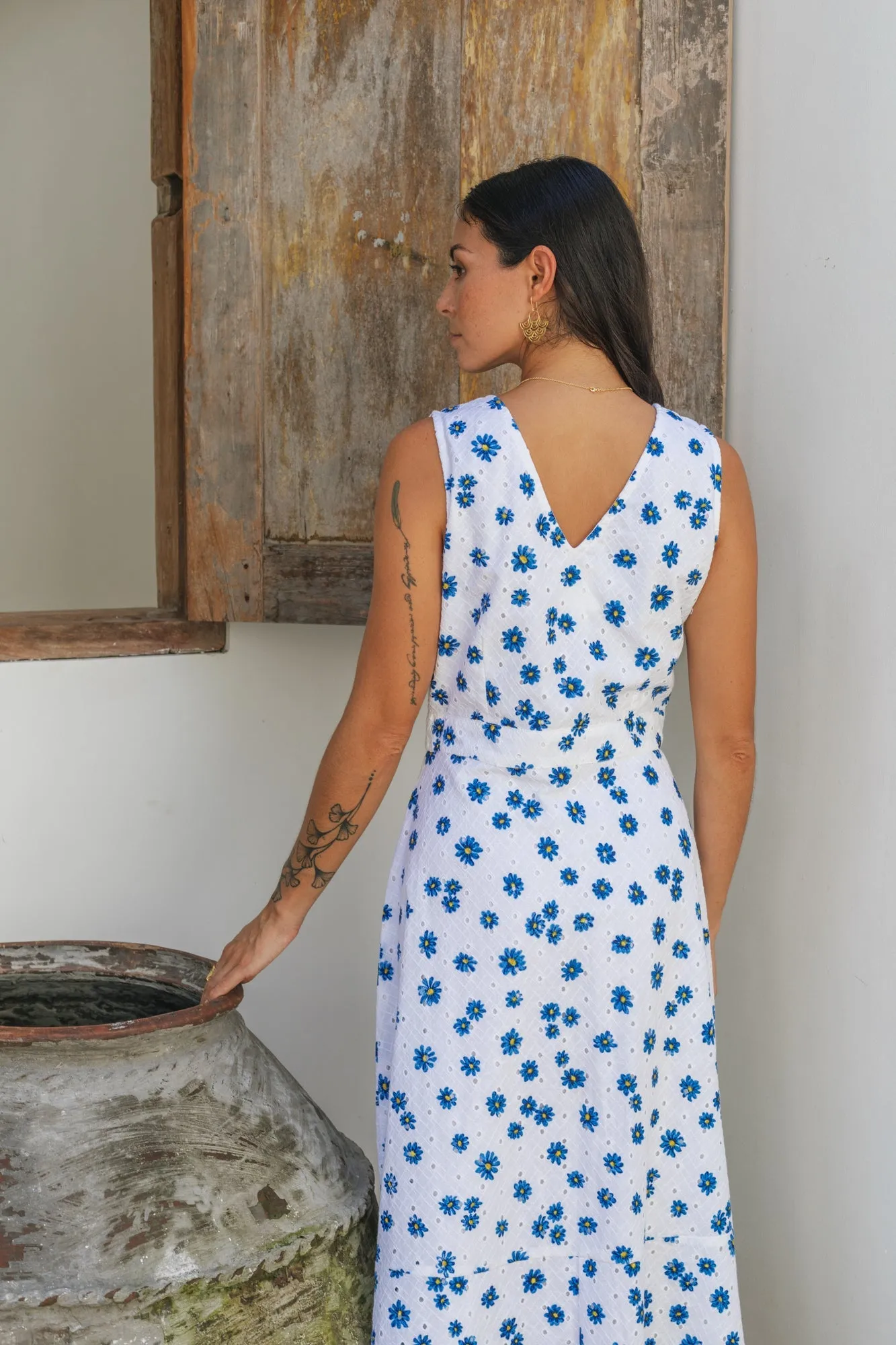 Ivory Daisy Button Down Dress