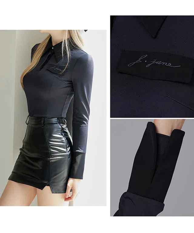 J.Jane Big Collar Classic T-shirt - Black