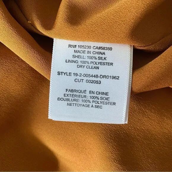 Joie Neutral Tan Sleeveless Boho Prairie Style Midi Dress 100% Silk Size M