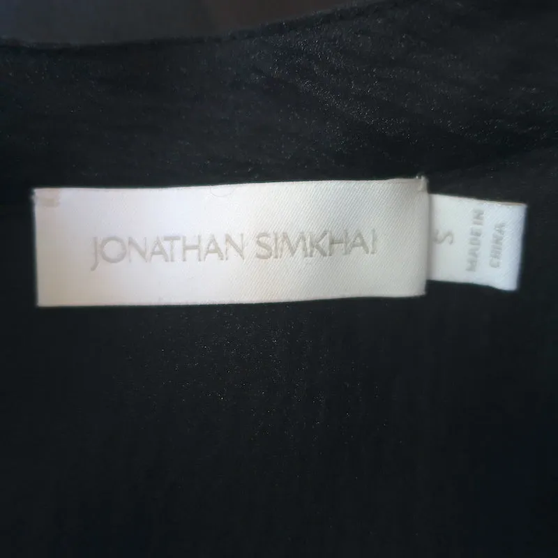 Jonathan Simkhai Corina Ruffled Organza Top Navy Size Small