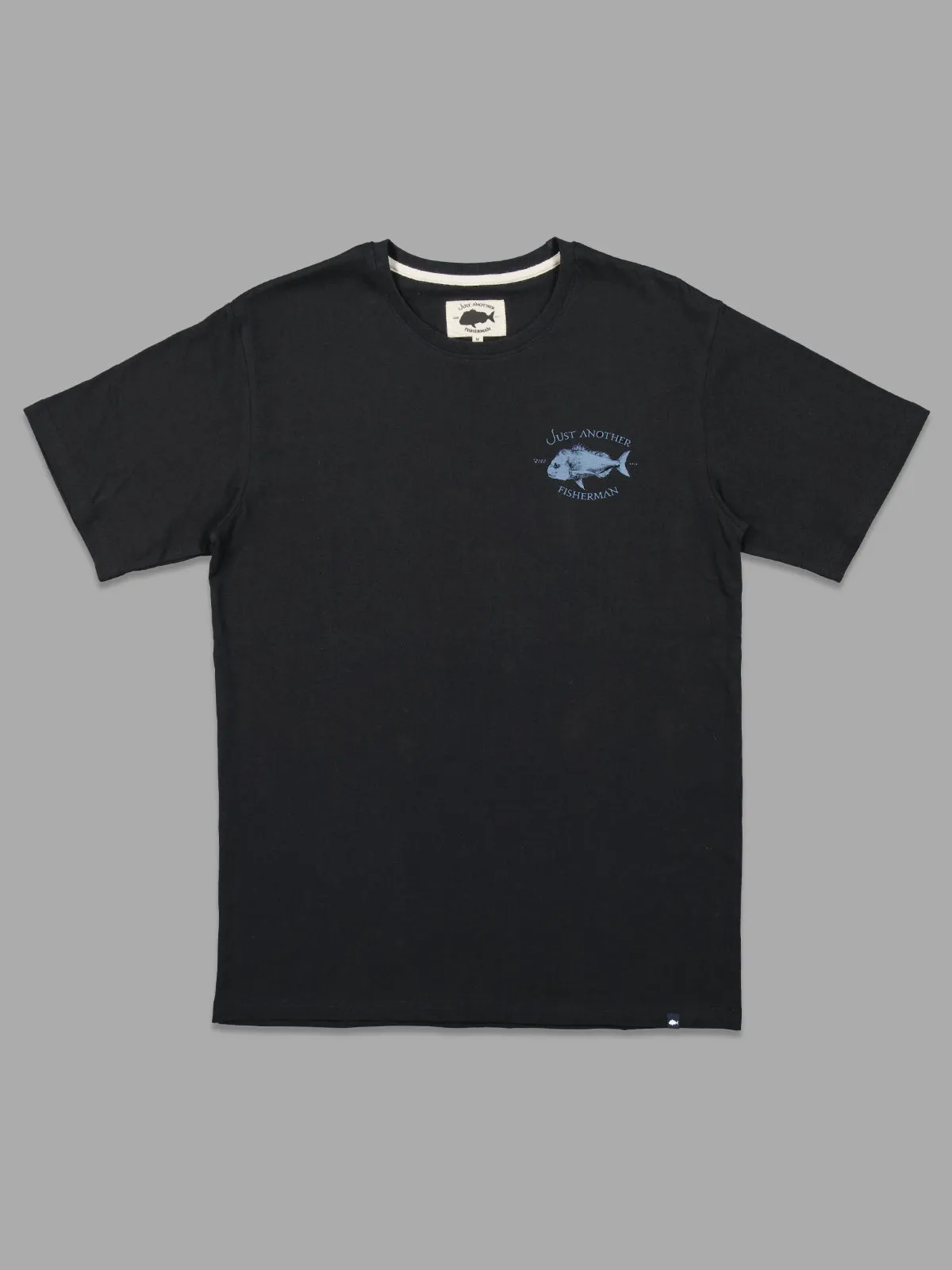 JUST ANOTHER FISHERMAN SNAPPER LOGO TEE - BLACK/BLUE