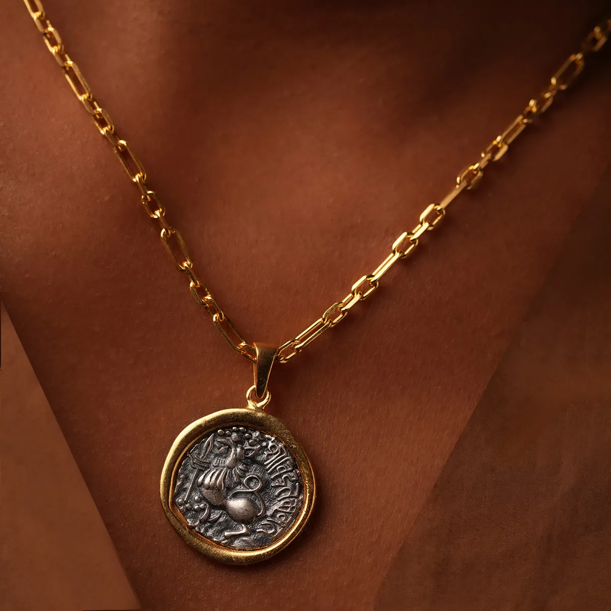Kadamba Simha Silver Pendant with Chain by MOHA