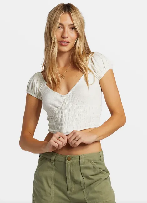 Kallie Crop Top - Salt Crystal