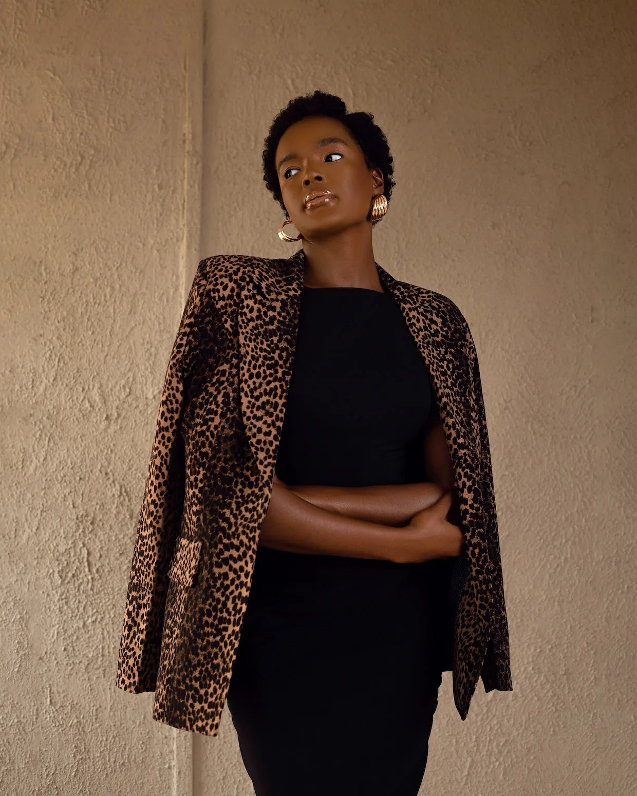 Kamil Blazer Brown Print