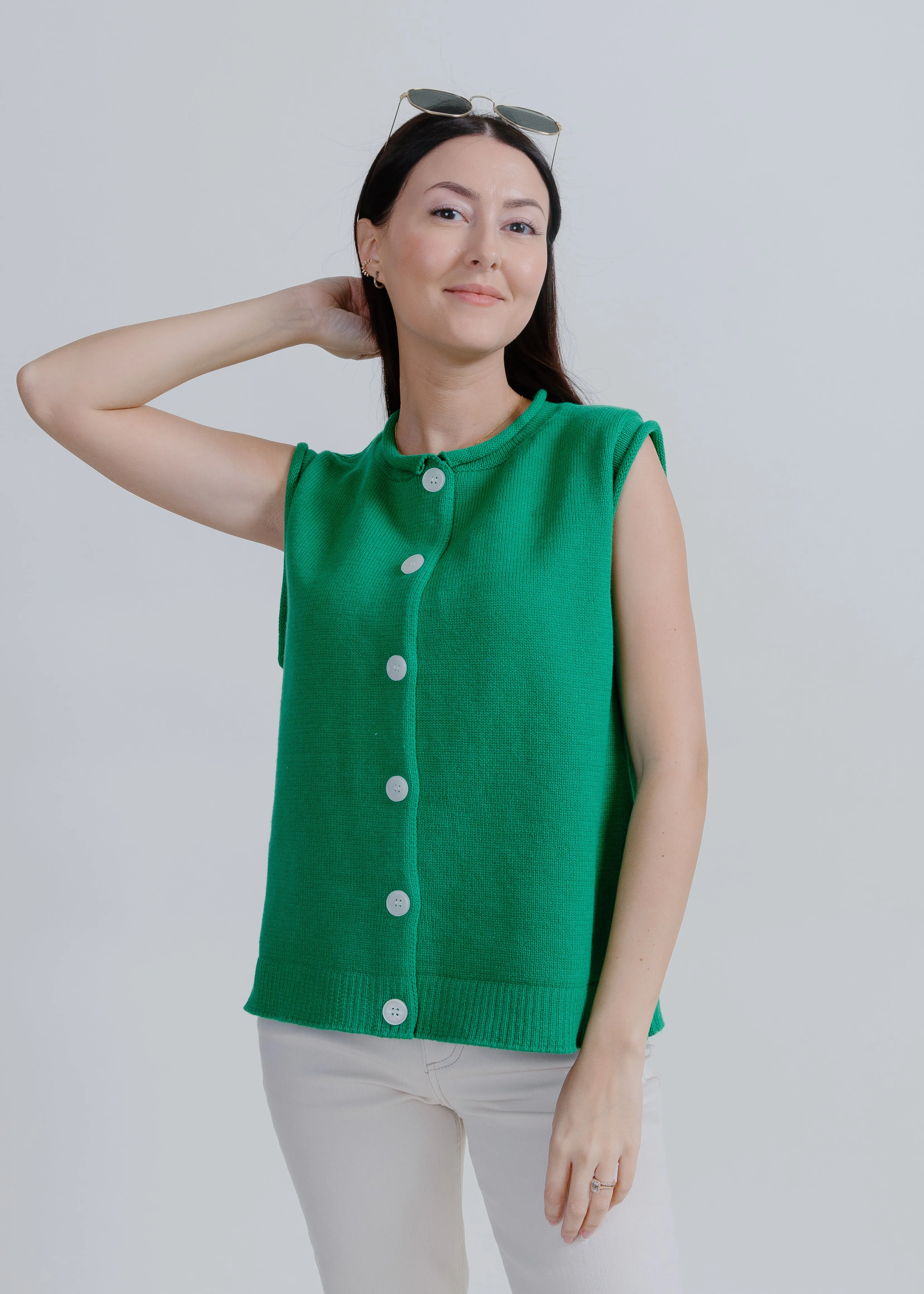 Kamryn Button Up Top - Green