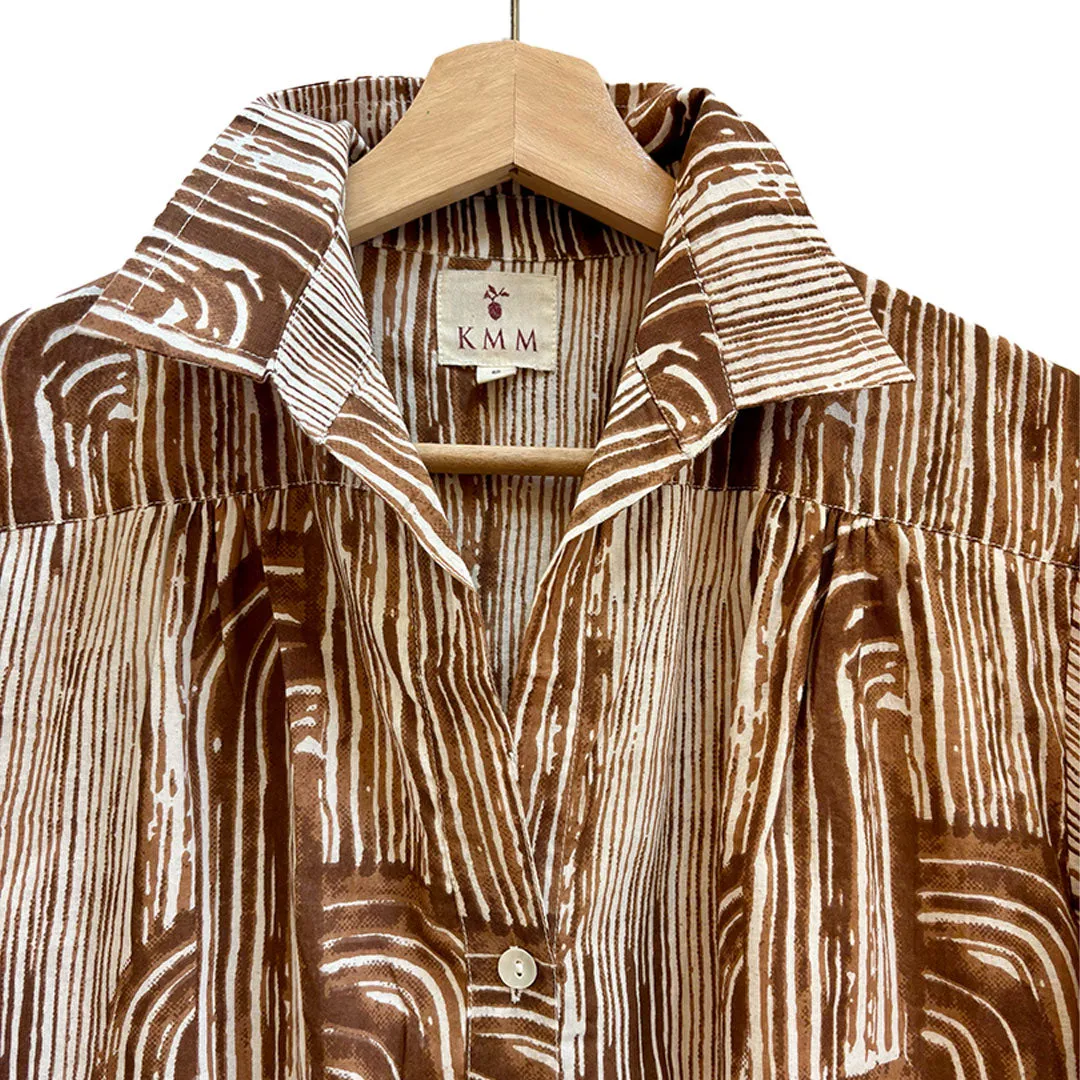 Kathya Printed Top - Brown Retro