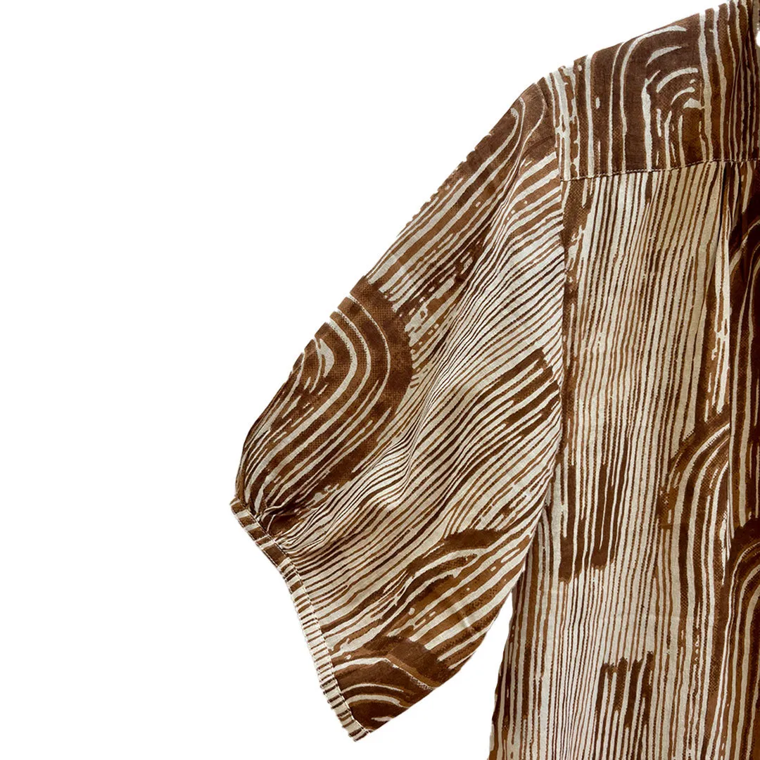 Kathya Printed Top - Brown Retro