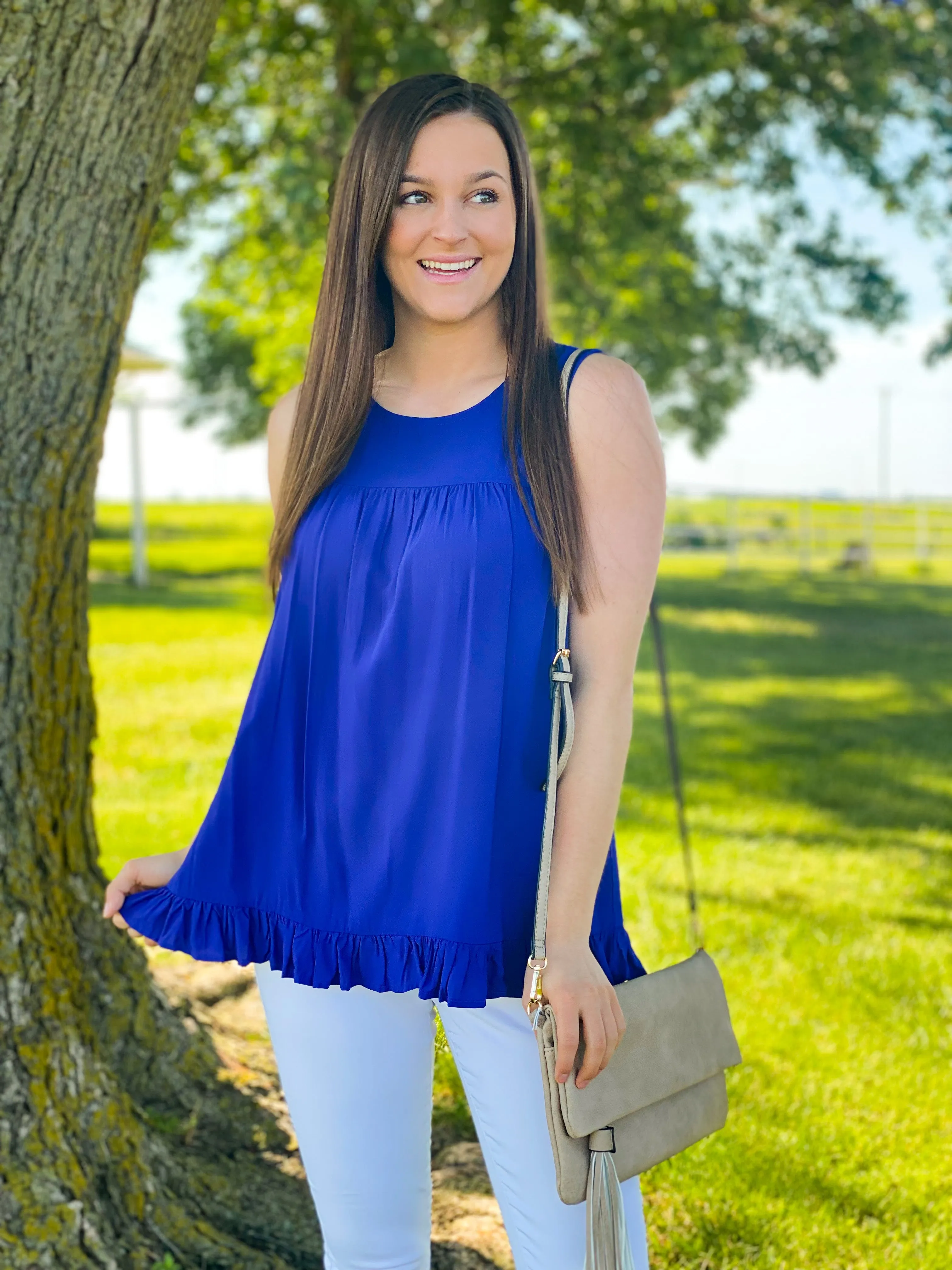 Keyla Blue Sleeveless Top