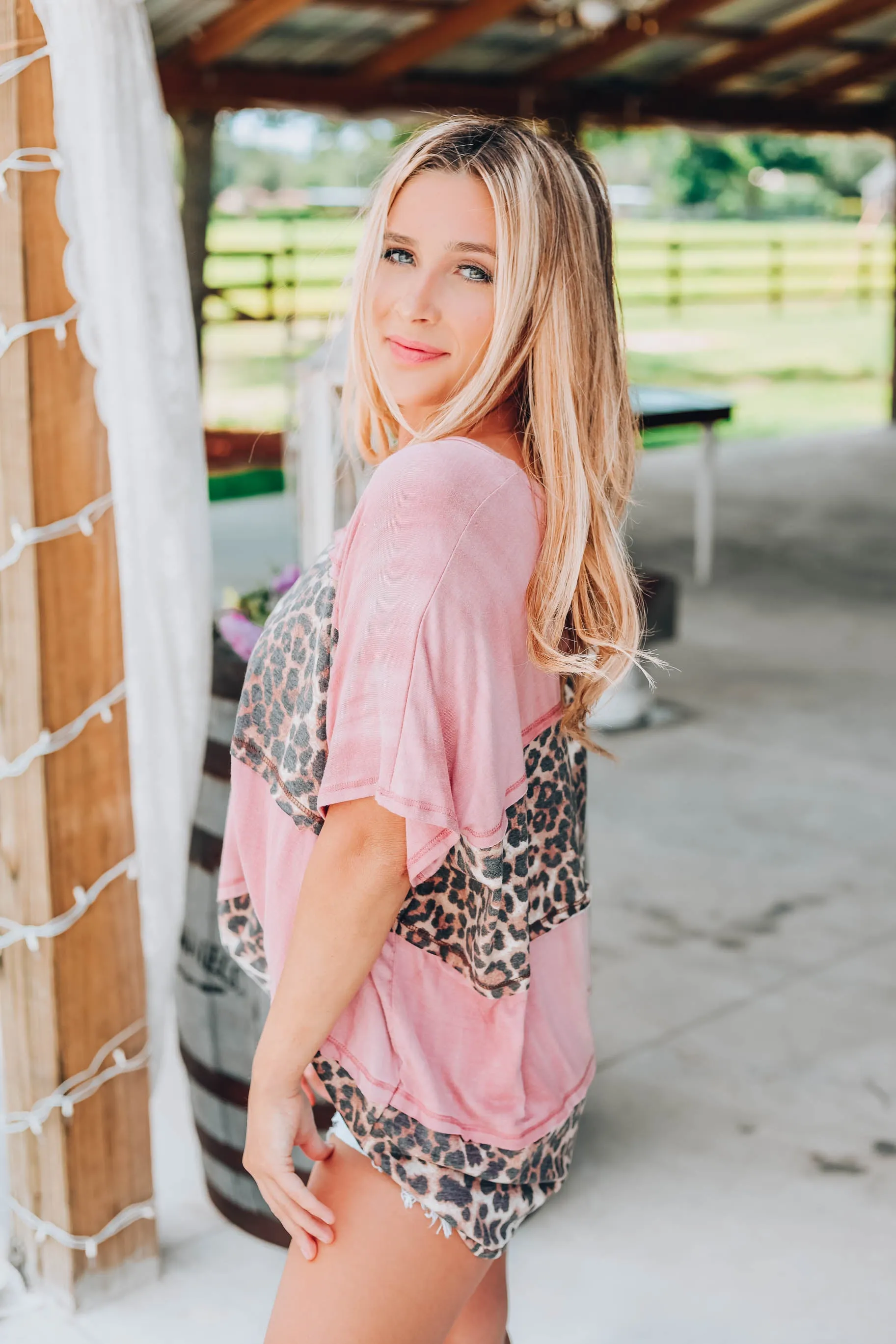 Know You Well Color Block Top - Rose