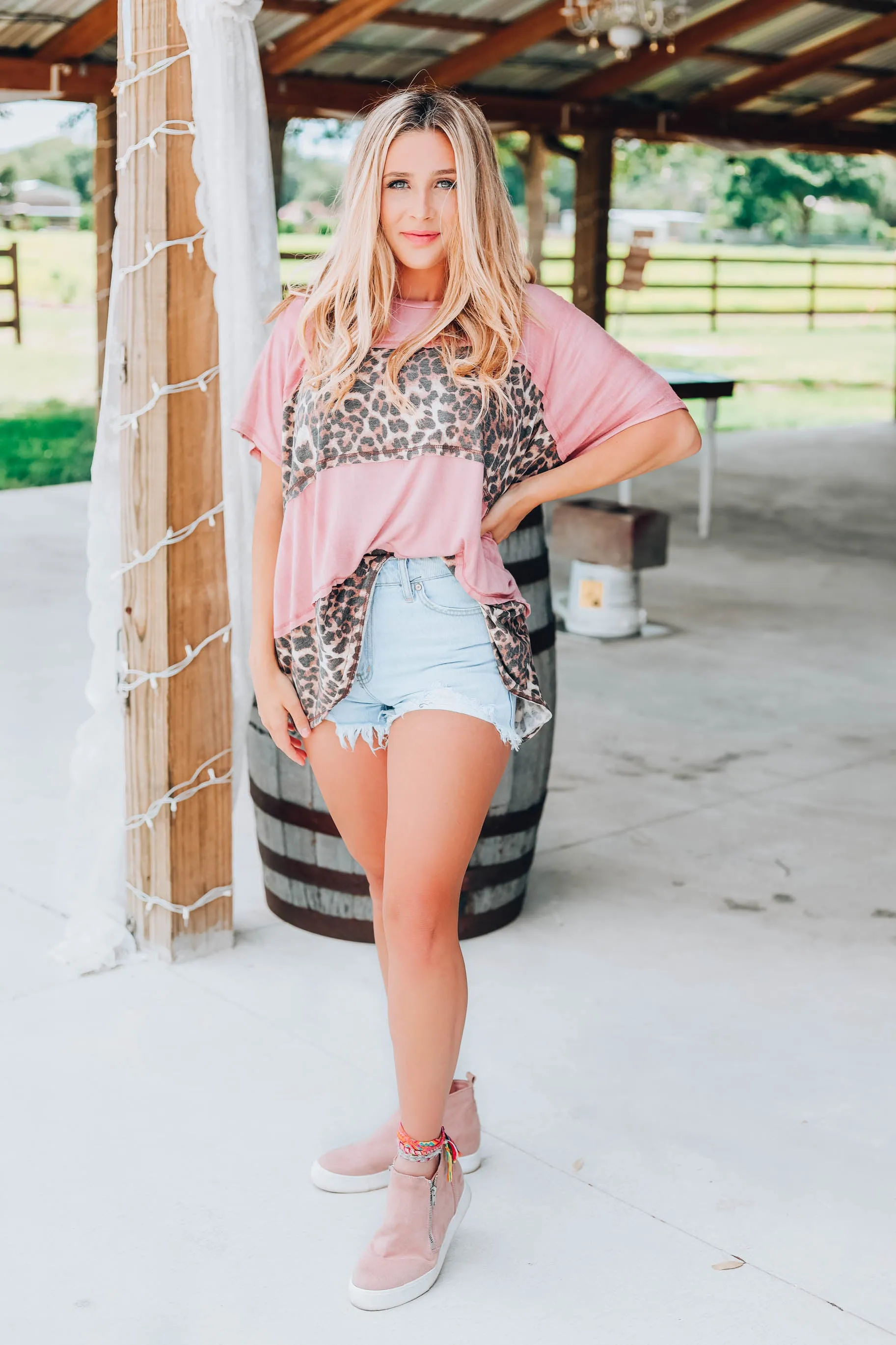 Know You Well Color Block Top - Rose