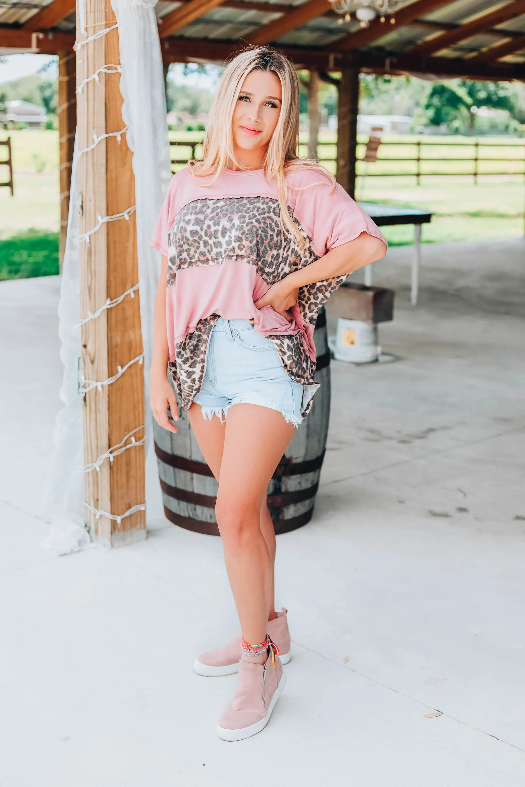 Know You Well Color Block Top - Rose