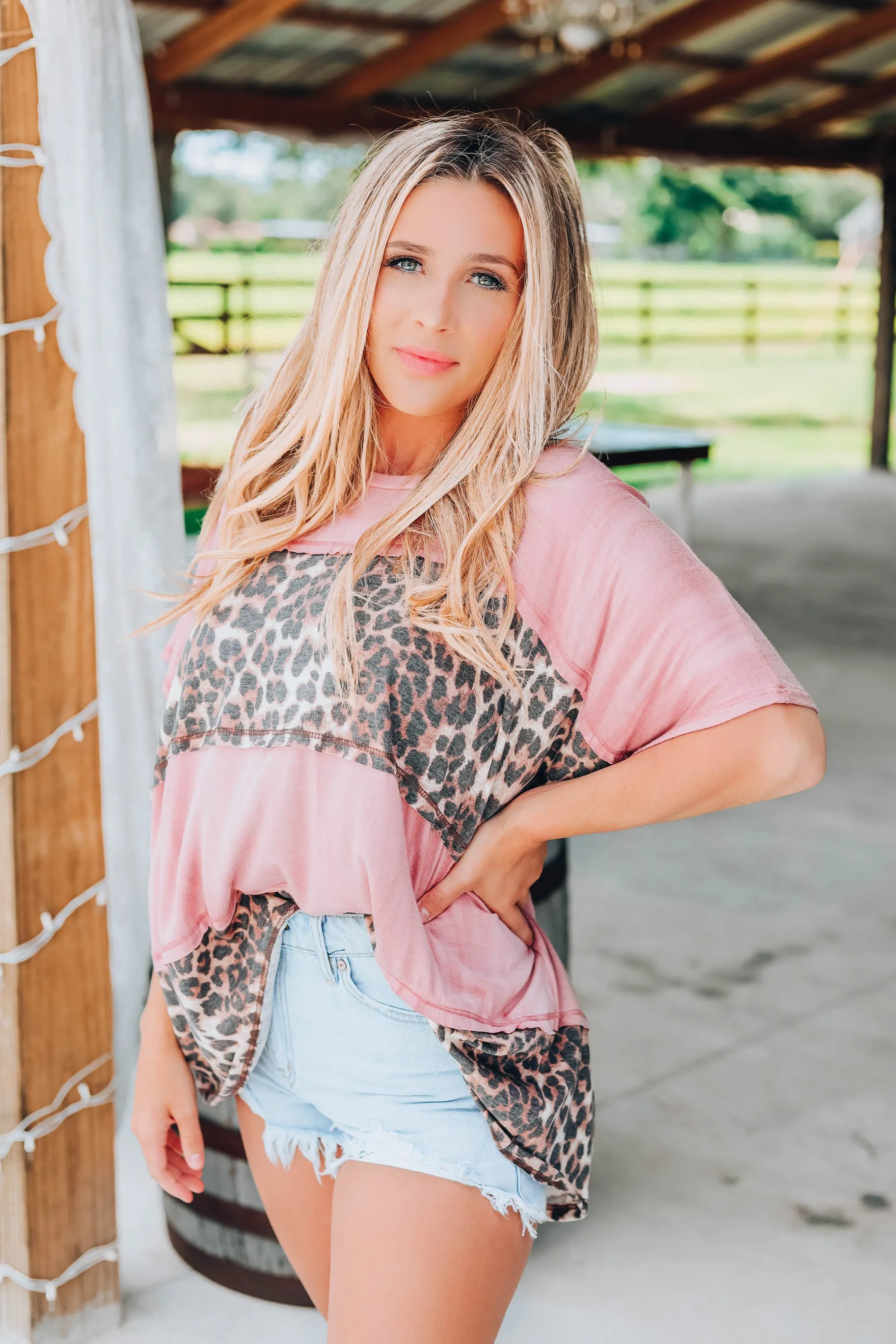 Know You Well Color Block Top - Rose