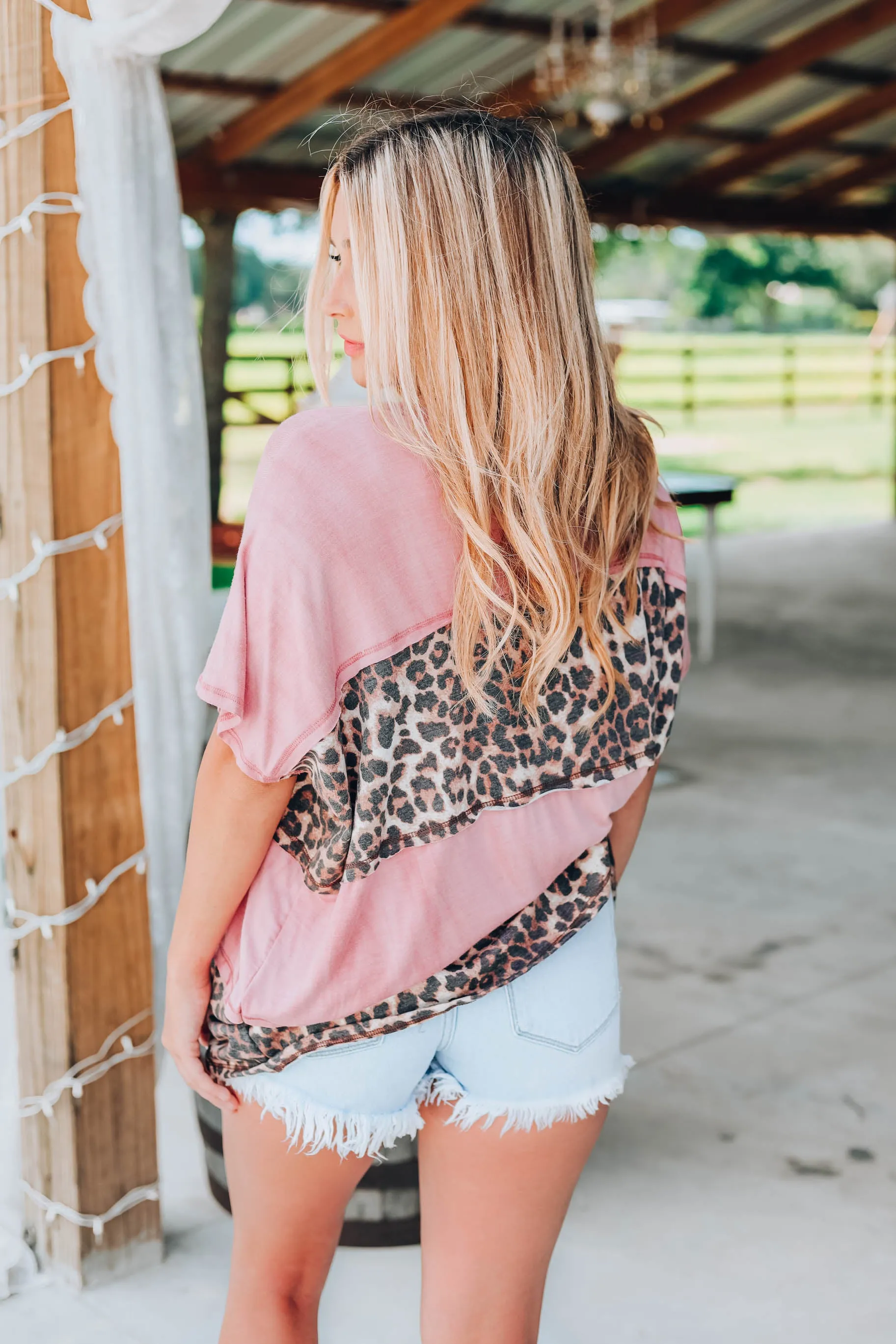 Know You Well Color Block Top - Rose