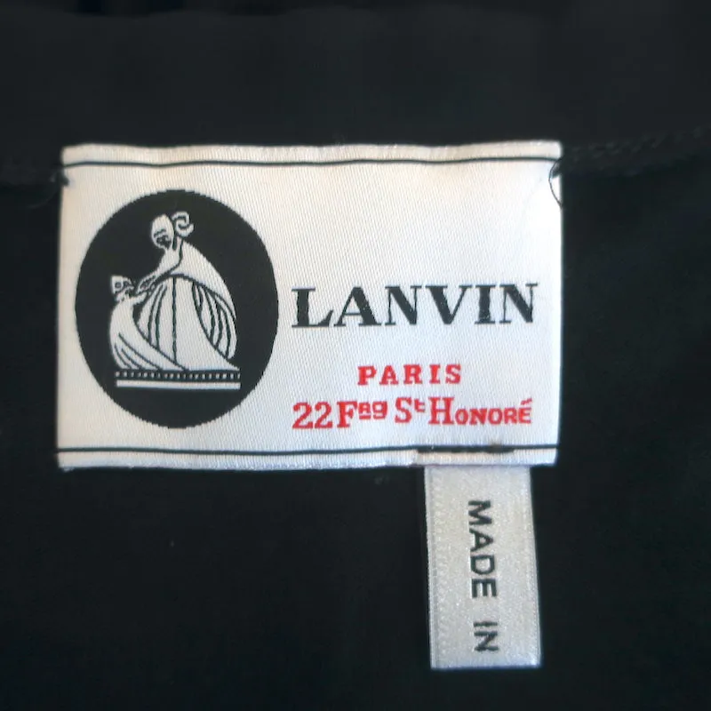 Lanvin Draped Neck Jersey Dress Black Cashmere-Blend Size Small