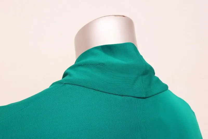Lanvin Dress Jade Draped Jersey Size 36 Sleeveless Blouson