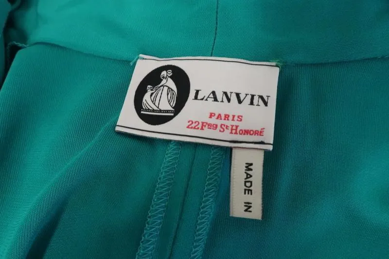 Lanvin Dress Jade Draped Jersey Size 36 Sleeveless Blouson