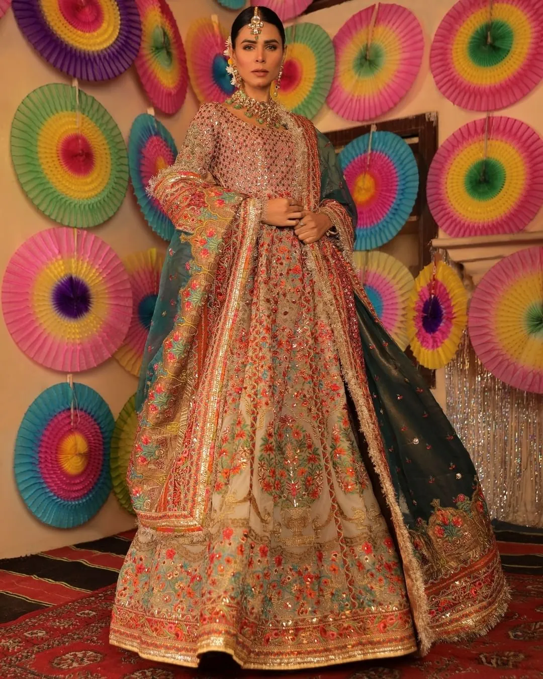 Latest Bridal Anarkali Frock with Sharara Dress #BS815