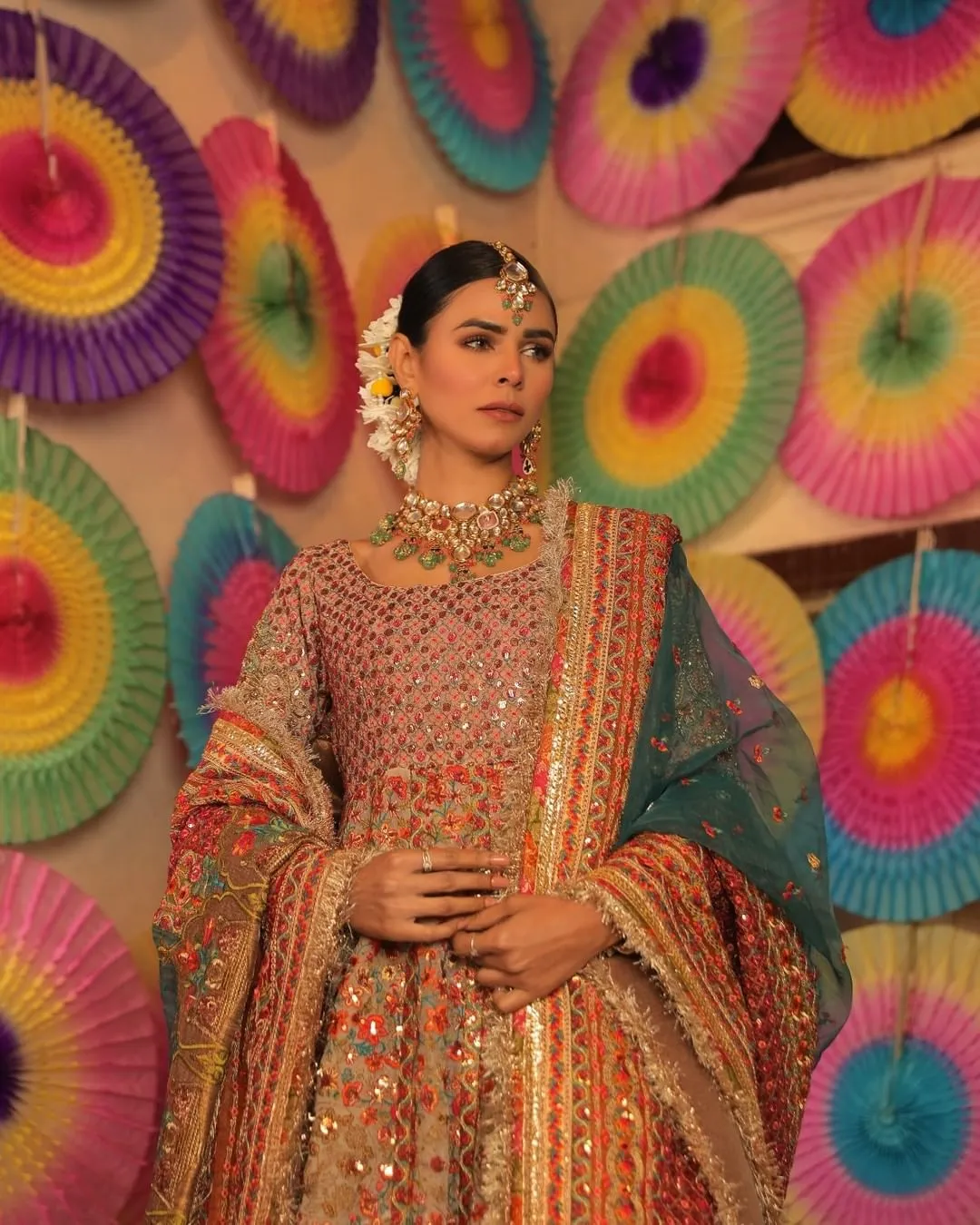 Latest Bridal Anarkali Frock with Sharara Dress #BS815