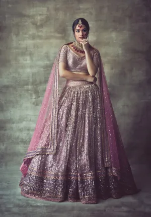 Lavender Scallop Lehenga Set