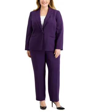 Le Suit Womens Plus Size One-Button Blazer & Straight-Leg Pant Suit 50040113