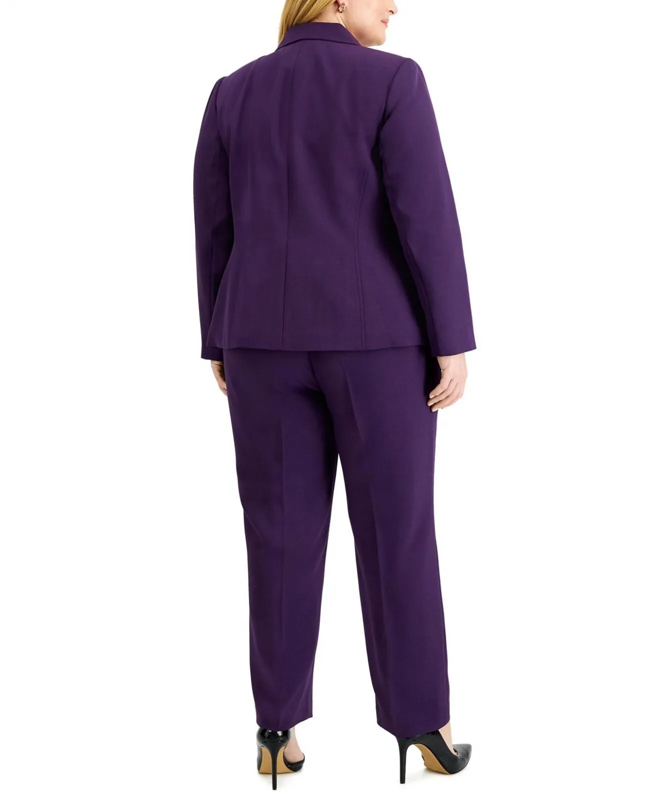 Le Suit Womens Plus Size One-Button Blazer & Straight-Leg Pant Suit 50040113