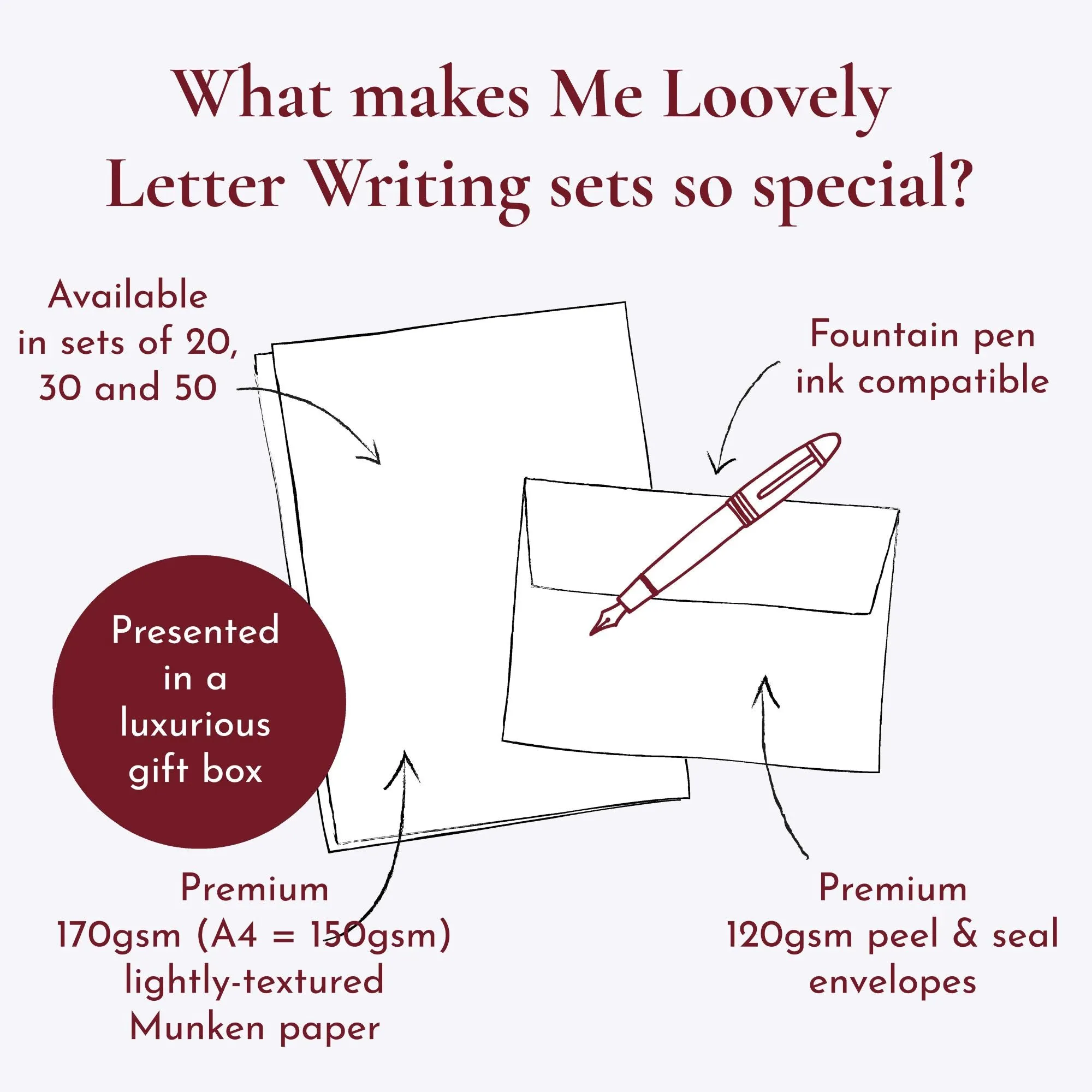 Letter Writing Set Scarlett Collection