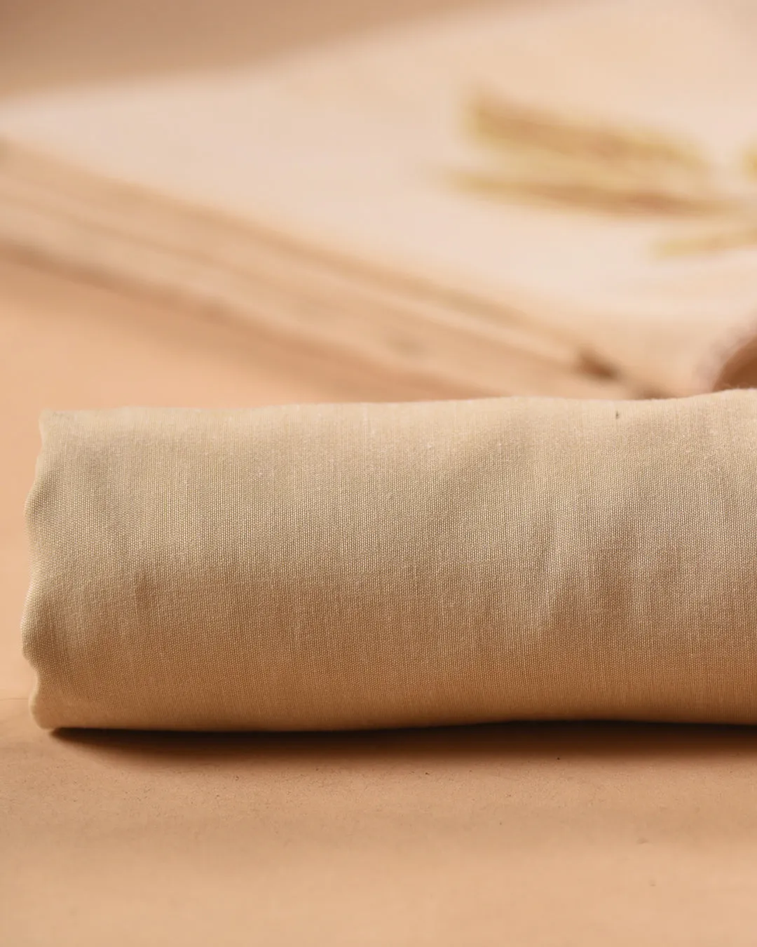 Light Beige Chanderi Tissue Blend Embroidered Unstitched Suit Fabric Set WIth Chanderi Tissue Dupatta