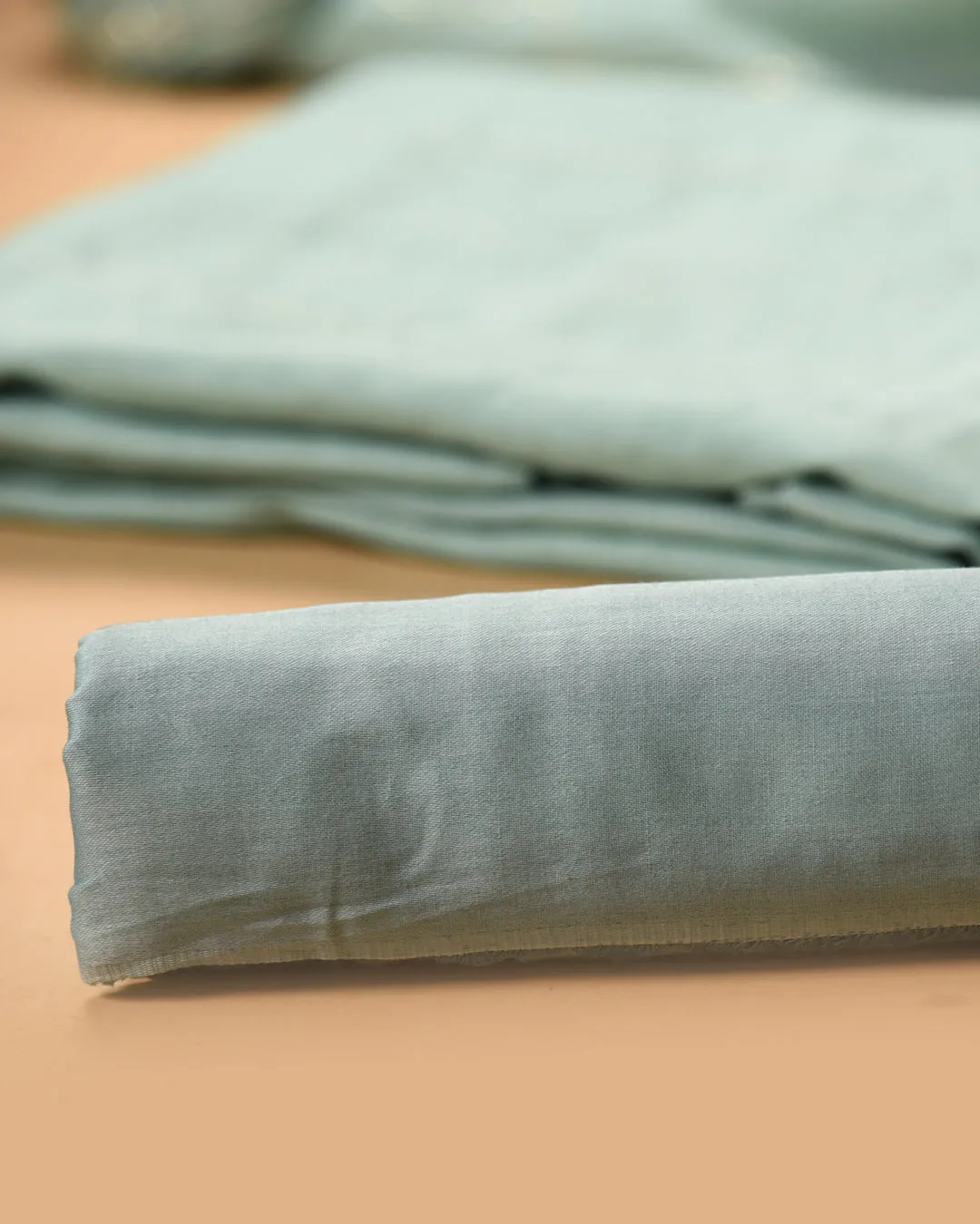 Light Blue Tussar Embroidered Unstitched Suit Fabric Set With Tussar Silk Embroidered Dupatta